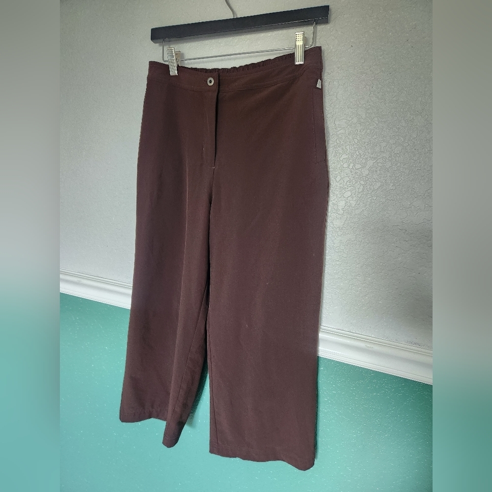 ZENERGY by CHICO'S Women's Casual Utility Pant Size 1 Flowly Fit Chocolate Brown